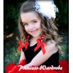 Black Tank Top with Red Ribbon and Red White Polka Dot ruffles T316 